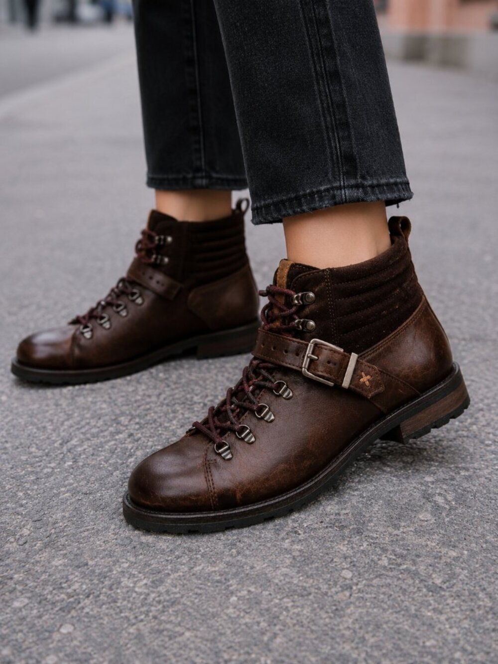 Burgundy Leather Combat Boots Heritage Dark Academia Moto Hiker Boot 10